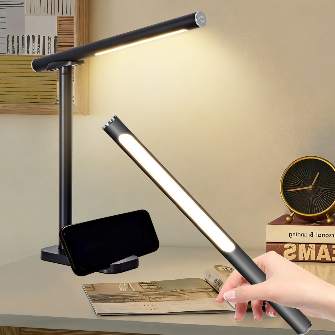 LED Desk Lamp 360 Adjustable, USB Charging Port, 5 Light Modes & Dimmable Brightness, Bedside Lamp For Reading, Craft, Work, Study Black