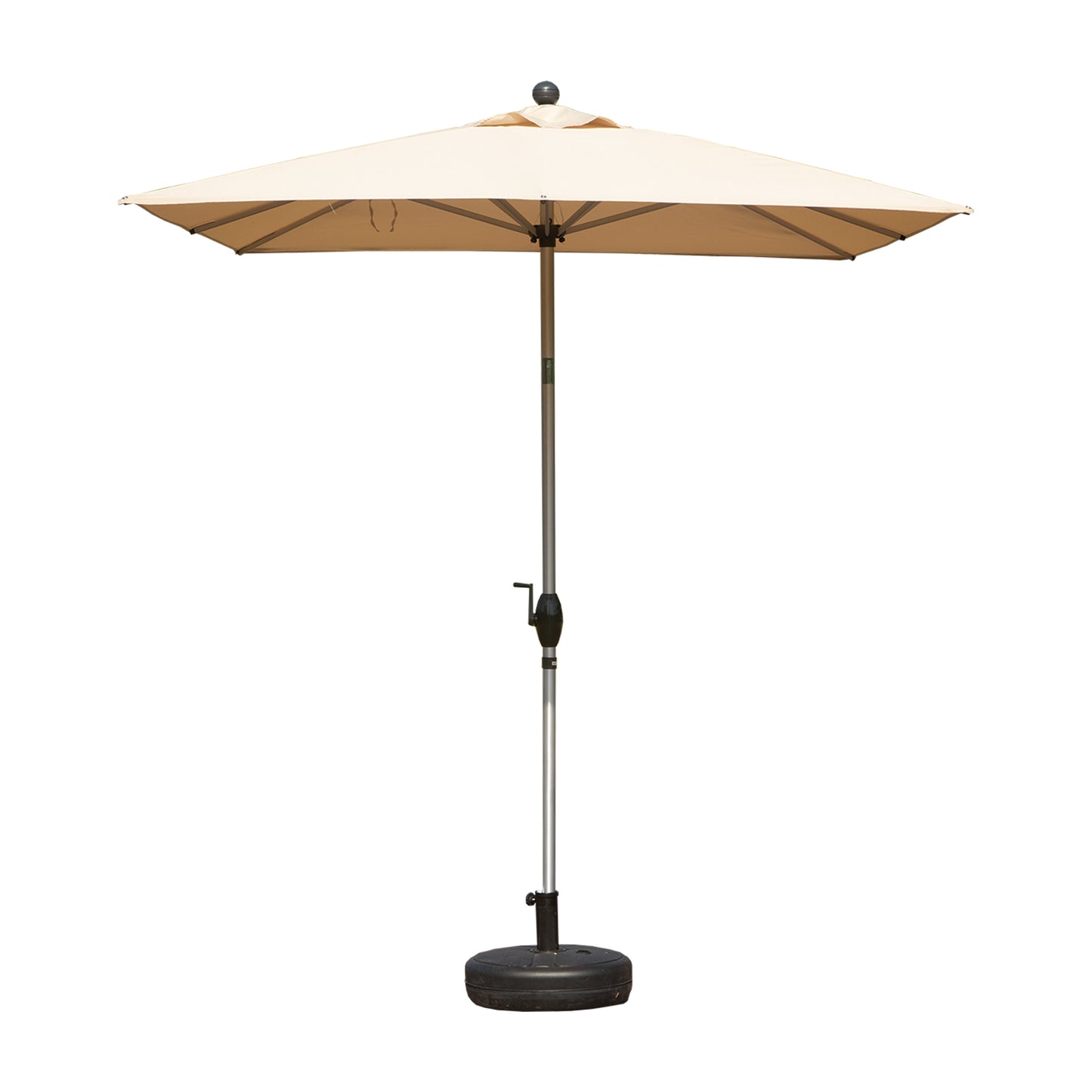 Rectangle Patio Umbrella With Crank Lift And Tilt Function, Beige   Base Not Included