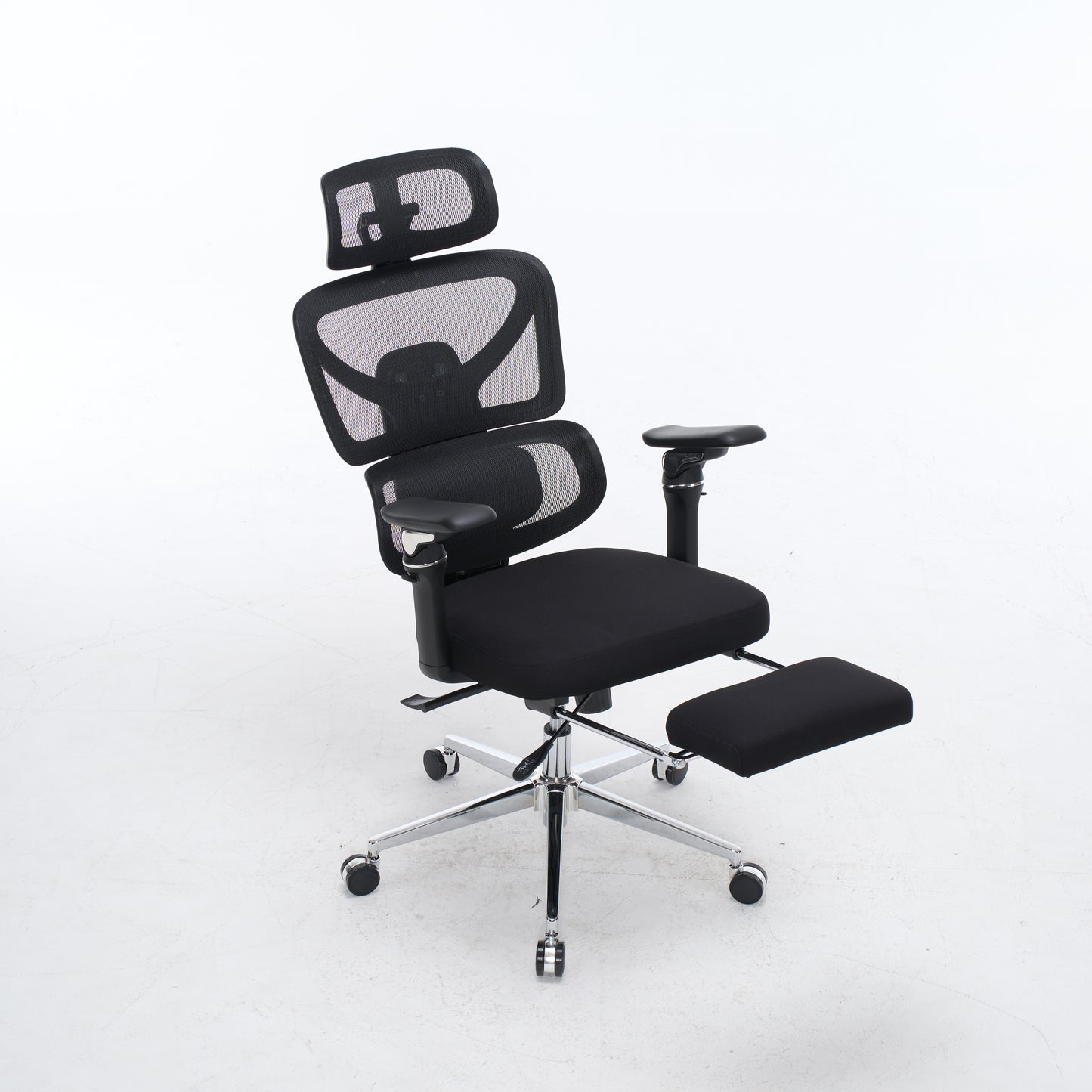 Ergonomic Home Office Desk Chair With Massage Lumbar Support,4D Headrest & 5D Armrests, Adjustable Back High And Seat Depth  Black
