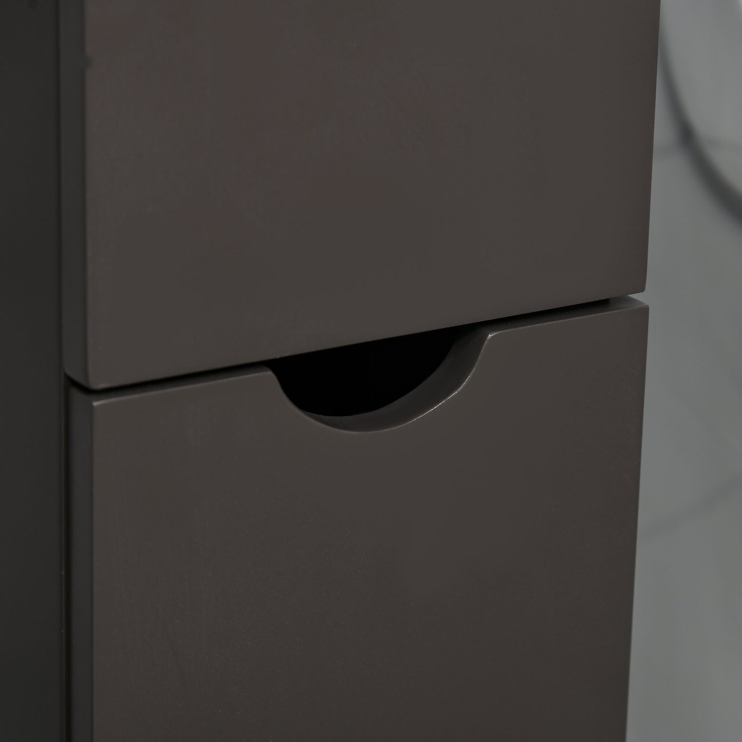 HOMCOM 54 Tall Bathroom Storage Cabinet, Freestanding Linen Tower With 2-Tier Shelf And Drawers, Narrow Side Floor Organizer, Brown