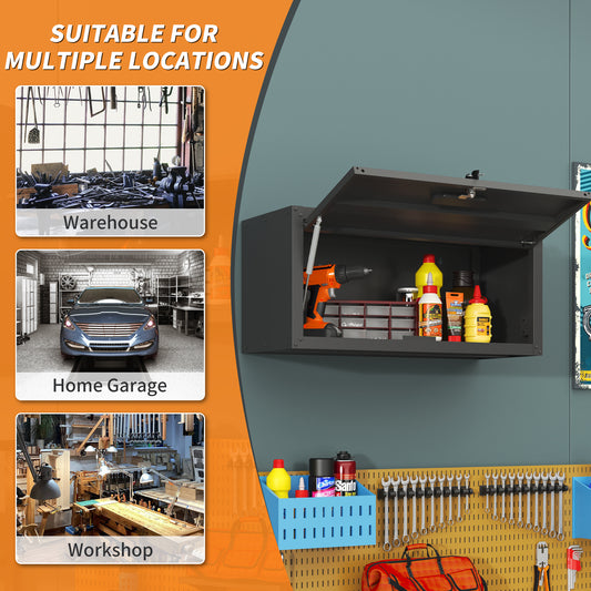 Heavy Duty Metal Wall Mounted Tool Storage Cabinet Steel Metal Garage Storage Cabinet For Garage Workshop Assembly Required