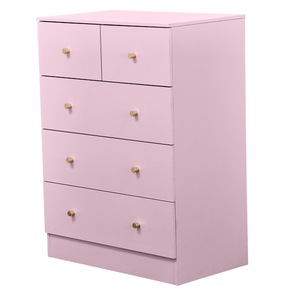 25.98inx15.75inx35.83in  LxWxH  4-Tier 5-Drawer Cabinet Drawer Dresser With Gold Handles Macaron