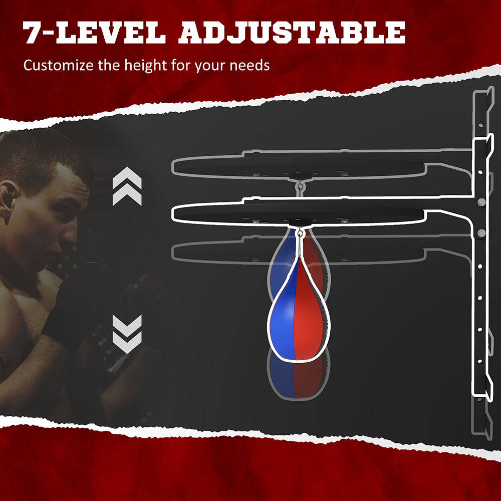 Wall Mounted Speed Bag Platform, Height Adjustable Punching Bag Training Kit Speed Ball Swivels 360 Degrees With Concrete, Solid Brick And Thick Wooden Walls