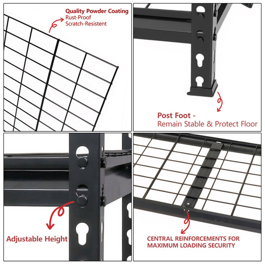 5- Tier Storage Shelves  Heavy- Duty Garage Shelving  Adjustable Shelving Unit  Steel Shelf  Boltless Assembly  For Garage  Shed  2 250 Lb Load   36 W X 18 D X 72 H Inches  Black