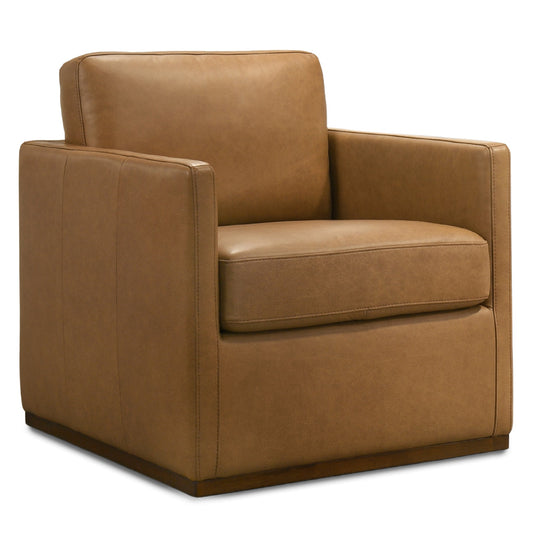 Darien Tan Leather Swivel Chair