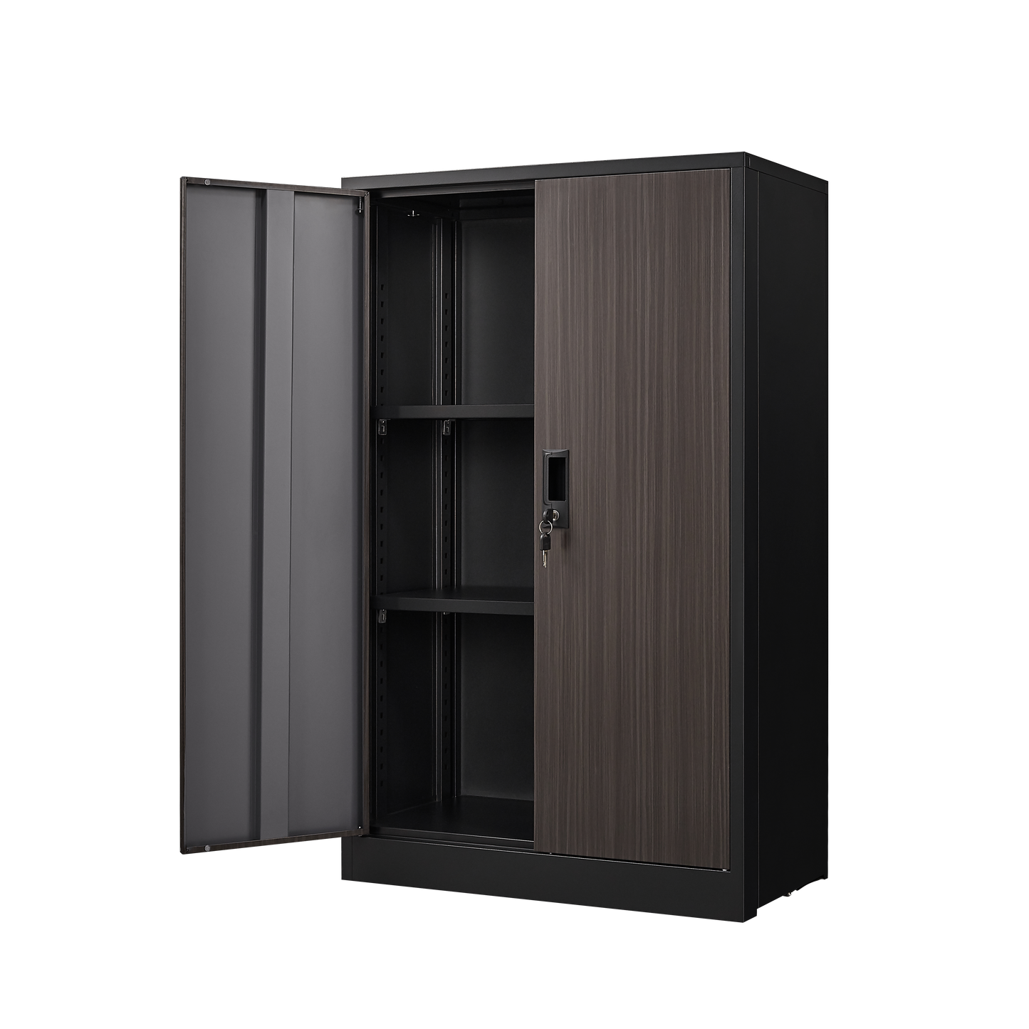 Metal Storage Cabinet With Locking Doors And Adjustable Shelf, Folding Filing Storage Cabinet , Folding Storage Locker Cabinet For Home Office,School,Garage, Black