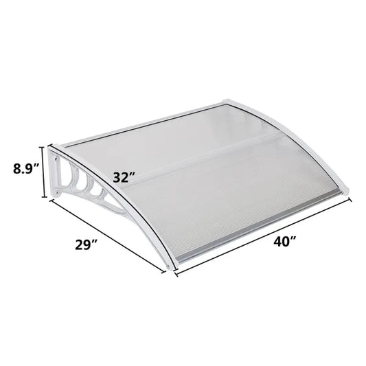 HT-100 X 80 Household Application Door & Window Rain Cover Eaves Transparent Board & White Holder