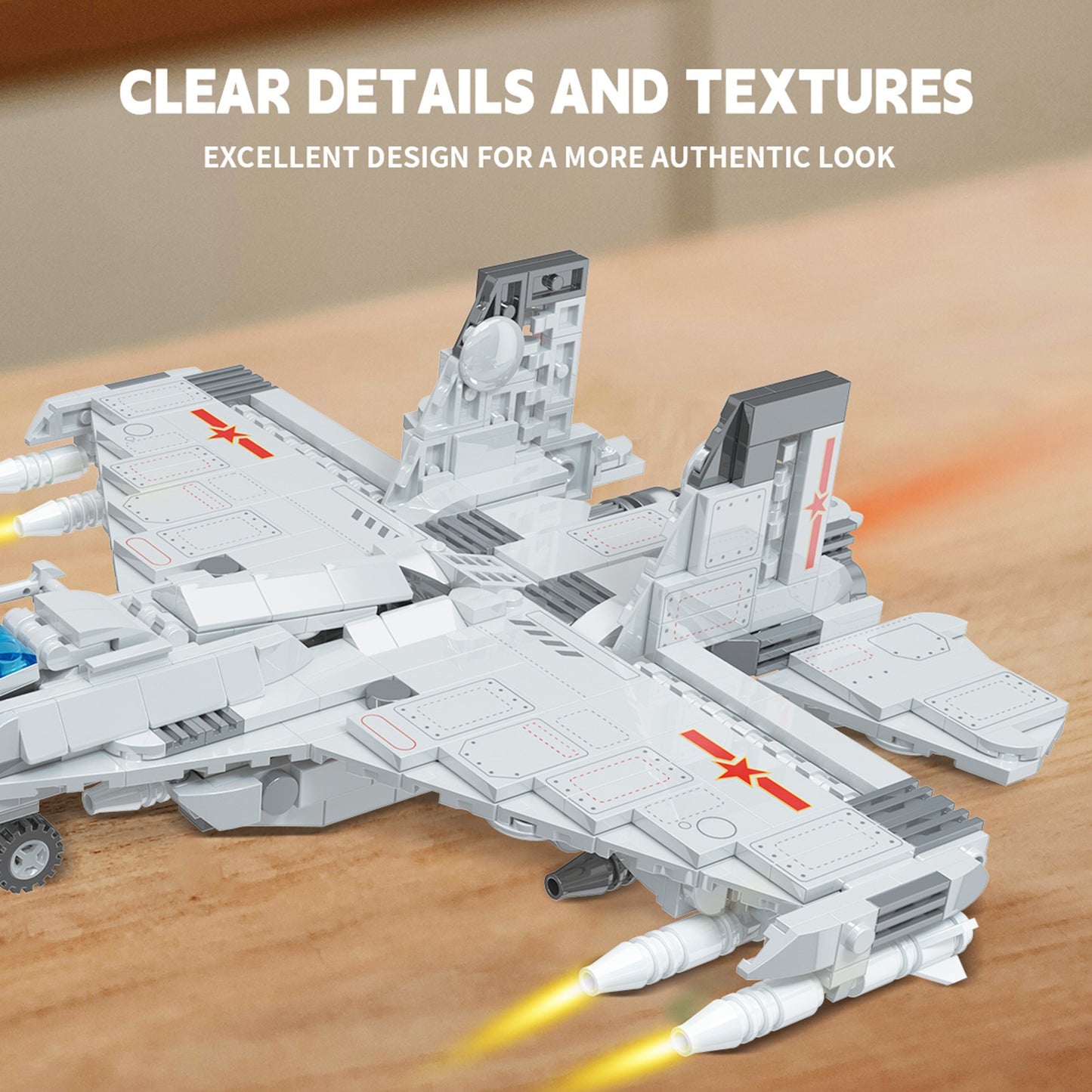 Fighter Building Block Set With Small Figurine High Simulation Educational Airplane Model Building Kit For Kids Boys