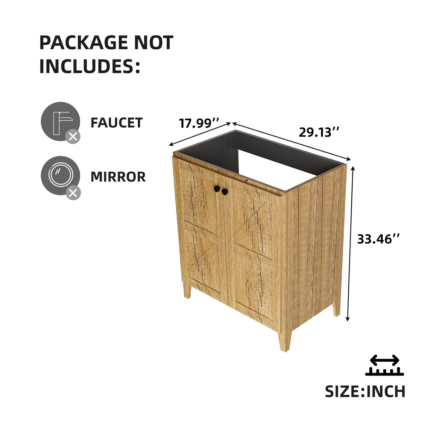 30inch Foldable Floor-standing Bathroom Cabinet Without Basin