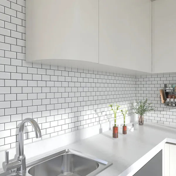 10pcs, Marble Peel And Stick Backsplash Tiles For Kitchen Walls Bathroom Countertops, 12 Inch*12 Inch, Adhesive Glazed Ceramic Surface,rproof, Heat Resistant, Contemporary