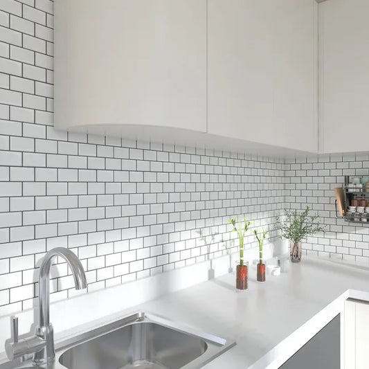 10pcs, Marble Peel And Stick Backsplash Tiles For Kitchen Walls Bathroom Countertops, 12 Inch*12 Inch, Adhesive Glazed Ceramic Surface,rproof, Heat Resistant, Contemporary