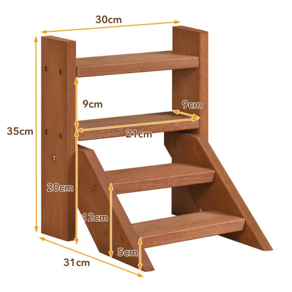 Compact Easy-Assemble Wooden Plant Stand, Succulent Seedling Pot Rack For Window Balcony Desktop