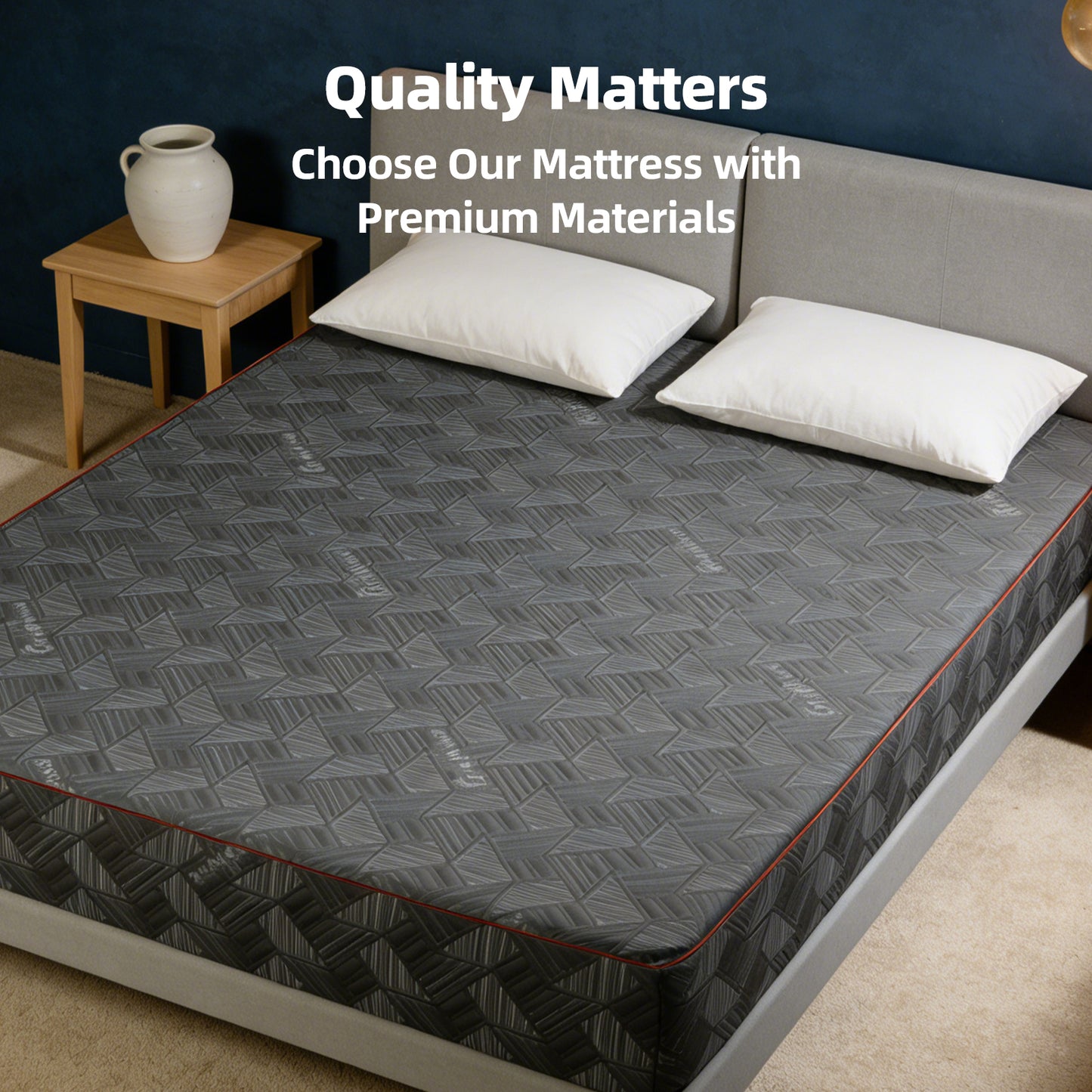 10 Inch Queen Size Mattress - Breathable & Sterilizing, High Rebound Foam For Cloud-Like Comfort, Eco-Friendly Material With Stylish Design, Ideal For Bedroom Sleep Upgrade Made In Japan