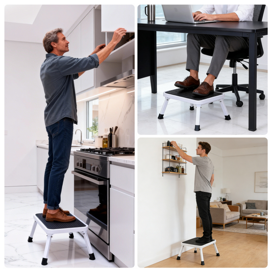 Foldable Stool, Anti-slip Platform And Rubber Feet, 330-pound Capacity Sturdy Metal Foldable Stool