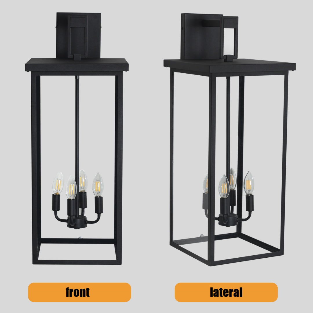 30in   H 1pcs 4-Light Black Outdoor Wall Light, Weatherproof Wall Sconces For Porch, Garden, Patio  No Bulbs