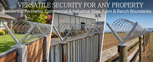Razor Wire Bracket - Barb Wire Extension Bracket - Galvanized V Bracket - Roll Concertina Garden Fence Wire Bracket - 1 Pair
