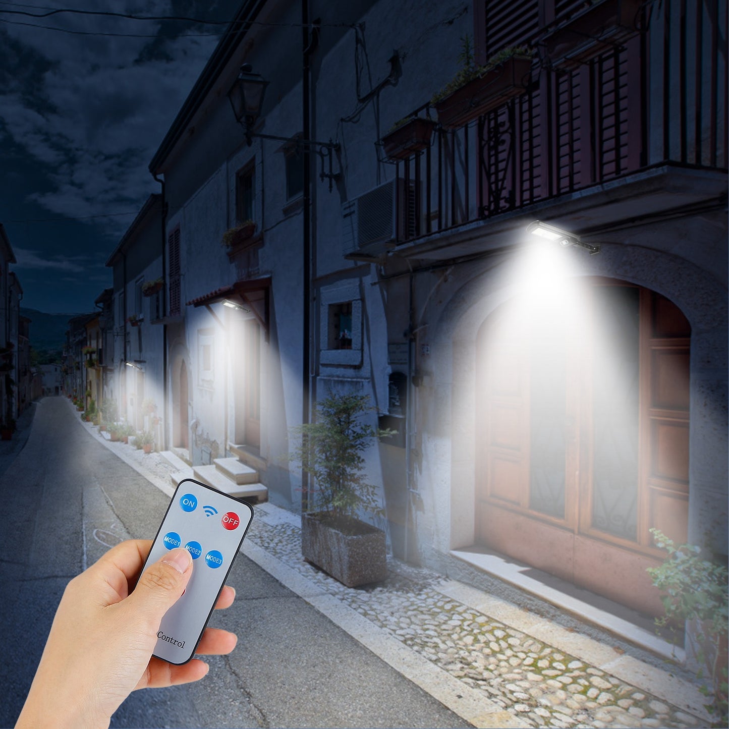 1Pc 450W 300W 200W Solar Powered Motion Sensor Wall Lights Outdoor IP65 Waterproof 3 Modes With Remote Control For Street Front Door Deck