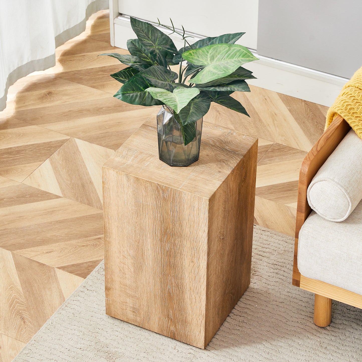 Elevate Your Living Space With This Modern MDF Coffee Table That Showcases Smooth, Light Wood Color Texture Patterns. It Is Characterized By Stylish Design.12x12x19.6,W1151P188001