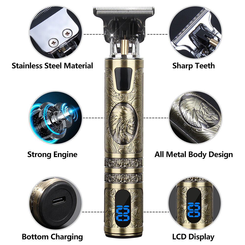 Beard Trimmer Hair Clippers Cordless Hair Cutting Kit Barber Shaving Machine For Men USB Rechargeable