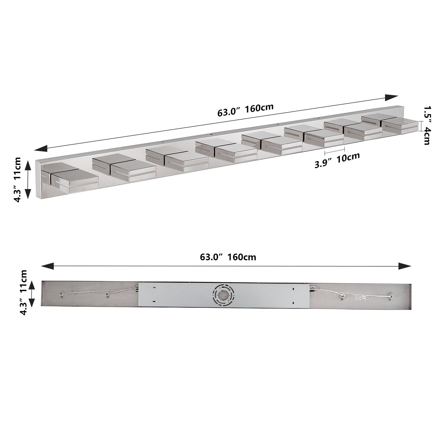 Modern Chrome LED Vanity Light, 8-Lights Wall Sconce For Bathroom And Mirror, Sleek Minimalist Design, Energy-Efficient, Easy To Install