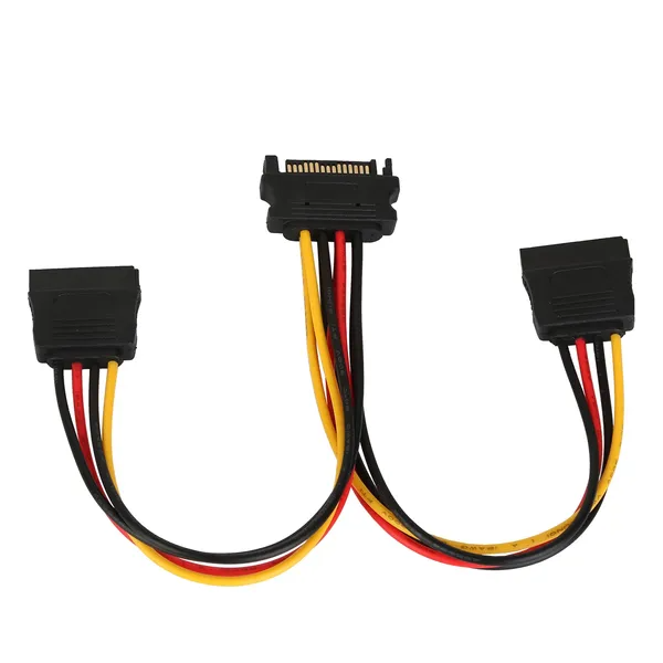 15 Pin Y Splitter Cable Adapter Male To Female Converter Cord For Hard Drive