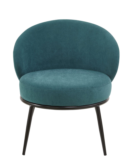 Round Velvet Accent Chair, Mid-Century Modern Upholstered Armchair With Metal Legs, Comfy Barrel Side Chair For Living Room Bedroom