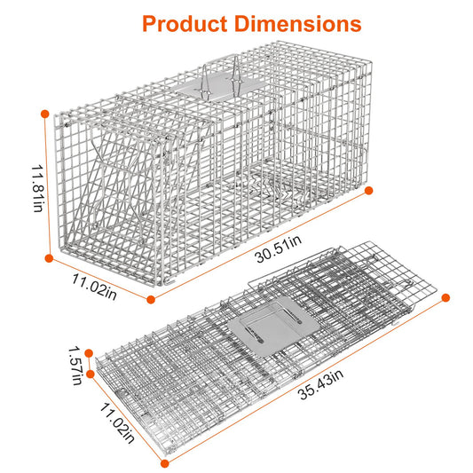 1Pc Humane Cat Trap Cage Catch Release Live Animal Rodent Cage Collapsible Galvanized Wire For Raccoons Beavers Groundhogs Foxes Armadillos Fedex Shipping