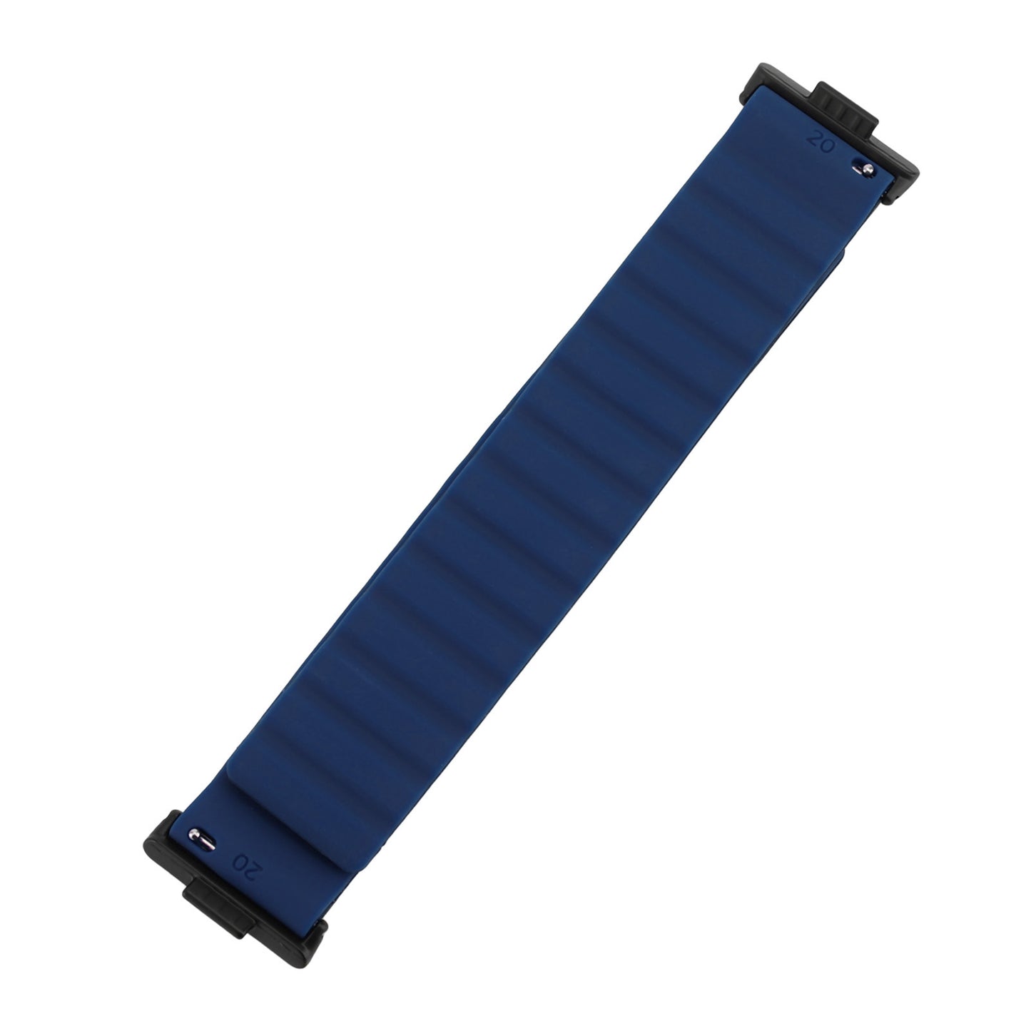 2pcs Strong Magnet Link Wristband Adjustable Soft Silicone Quick Release Magnetic Watch Sport Band Compatible For Watch Fit 3 Dark Blue