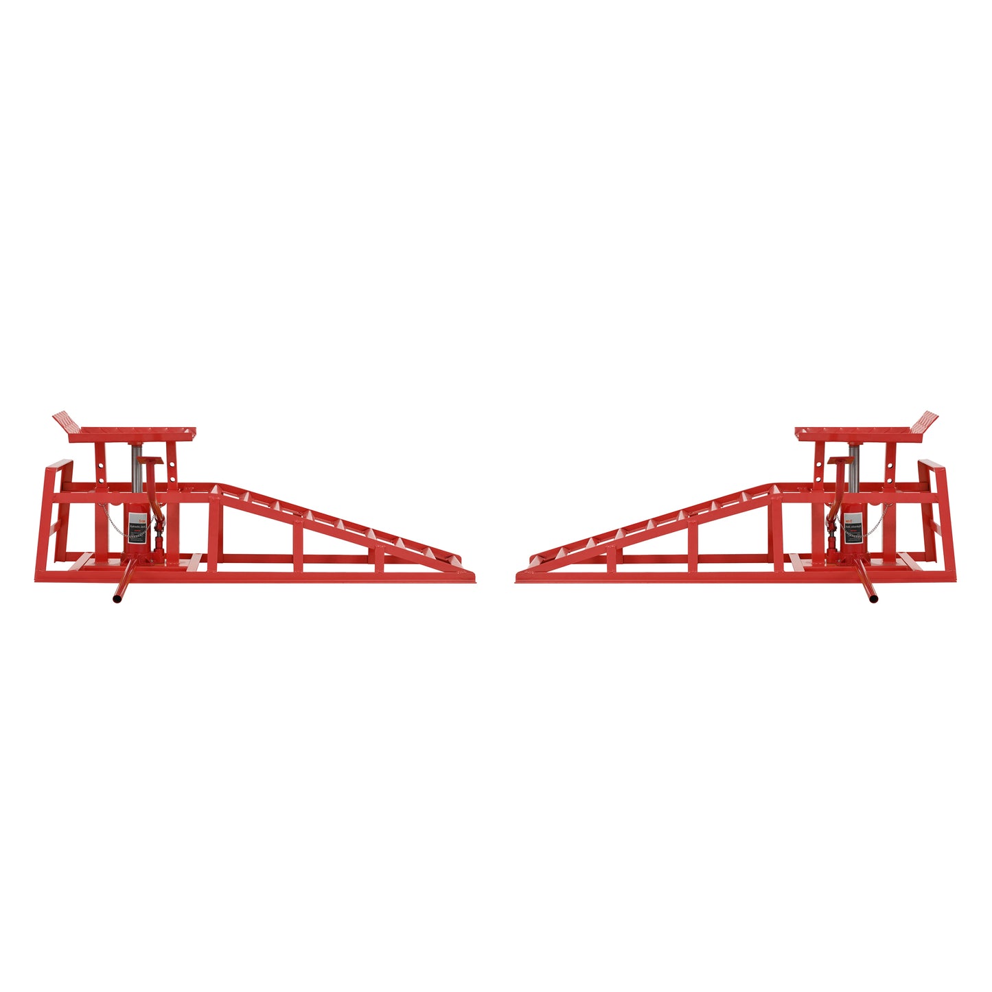 Auto Car Truck Service Ramps Lifts With Pedal, Garage Car Lift Hydraulic Ramps 5 Ton,Automotive Hydraulic Lift Repair Frame Lift  2 Pack  Red Color