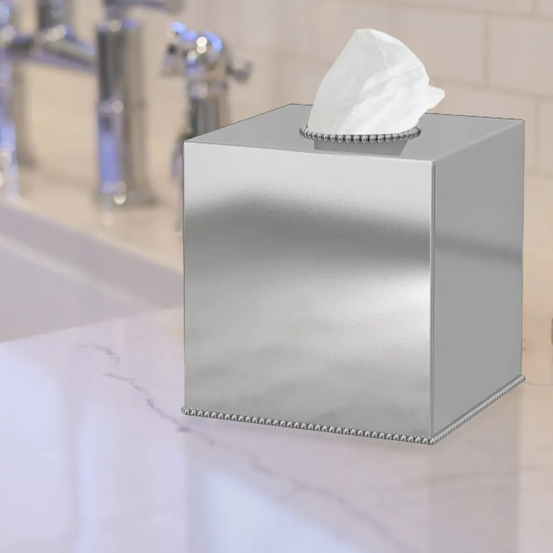 Tissue Box Stainless Steel Square Facial Tissue Box Holder Shiny Finish