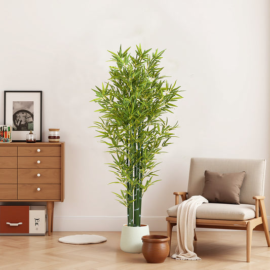 72 Artificial Bamboo With Black Plastic Pot, Set Of 2