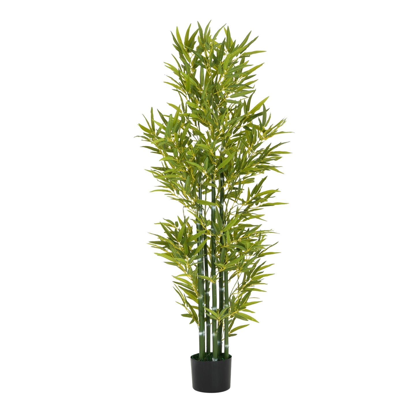 5 Artificial Bamboo With Black Plastic Pot, Set Of 2