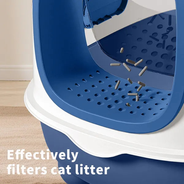 E Classic Blue Cat Litter Box - Simple And Practical, Large Space, High Cost Effective Choice