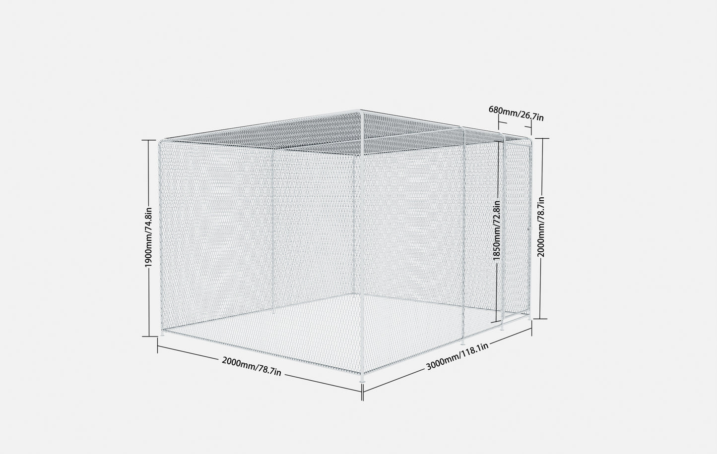 Chicken Coop 9.8x6.5x6.5FT Chicken Run Pen For Yard . It Can Also Be Used As A Large Bird Cage Or A Cat House And Other Pet Cages. Outdoor Bird Aviary Parrot Cage Without Perch.The Net Is Green .