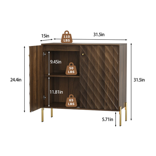 Sideboard Buffet With Storage, Mid-century Modern Style Storage Cabinets, Walnut Sideboard For Living Room, Dining Room, Entryway, Hallway, Kitchen