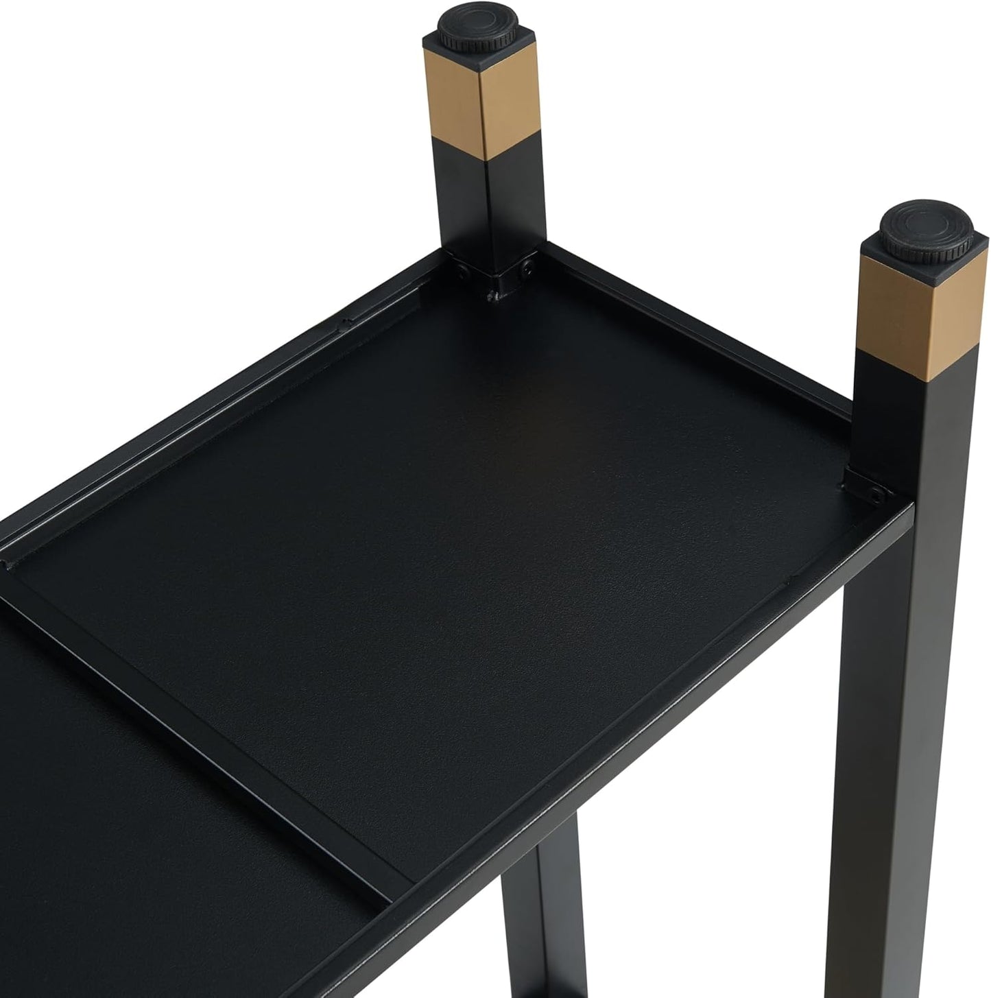 Glass Entryway Table, 2-Tier Entry Way Console Entrance Table, 41L Narrow Sofa Table With Shelves, Ideal For Hallway, Entryway, Living Room, Foyer, Corridor, And Office Gold  Black