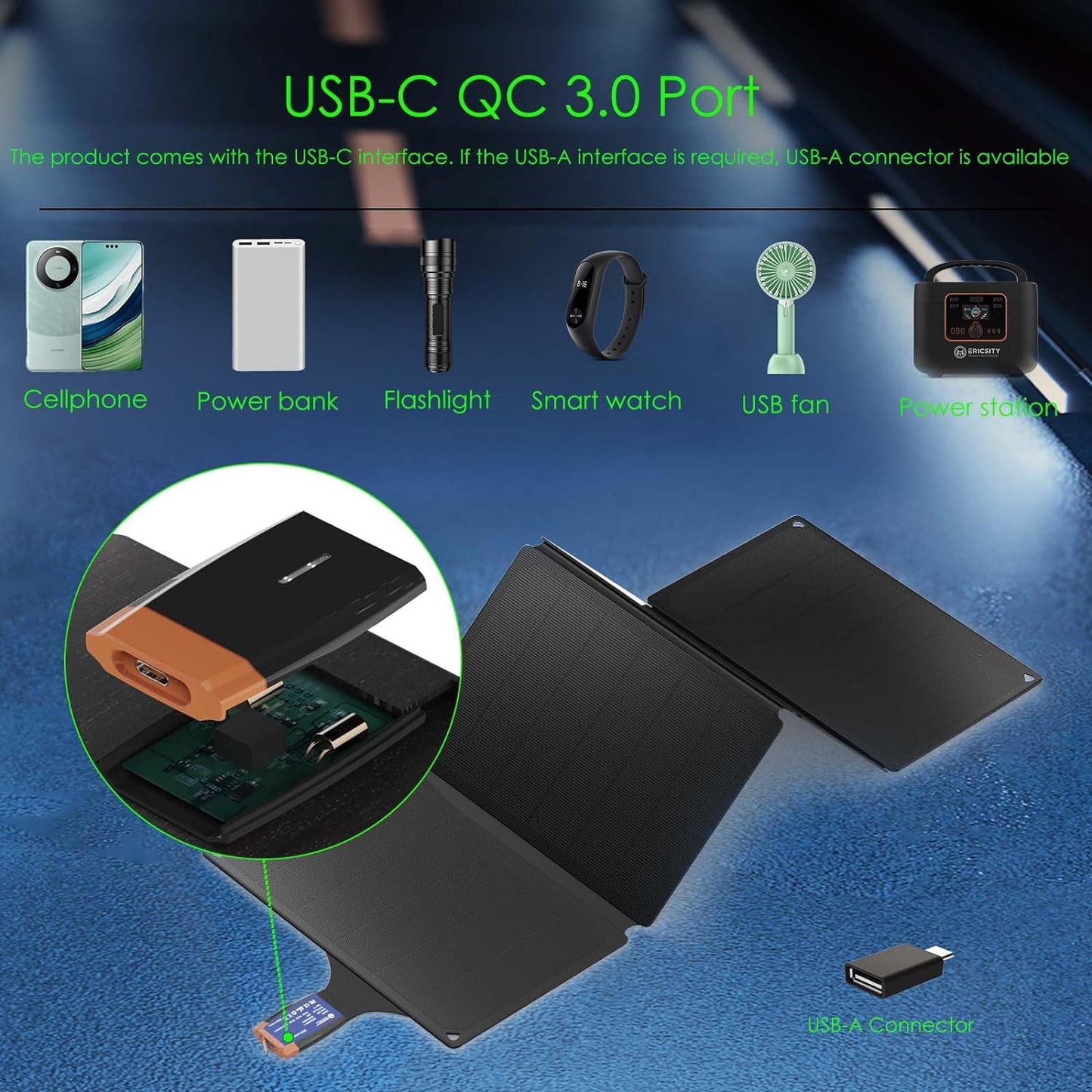 Portable 36W Solar Charger Foldable Solar Panel USB Solar Phone Charger