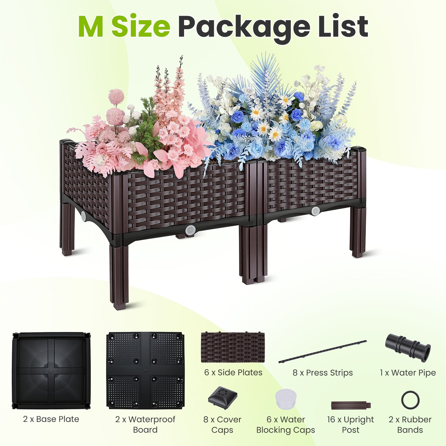 1Pc Outdoor Raised Garden Bed With Legs Elevated Planter Box With Self Watering System For Garden Patio Balcony Vegetables Flowers Herbs PP Plastic Box Easy Assembly