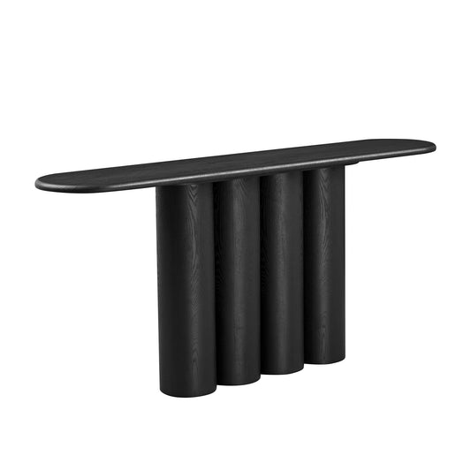66.93   Modern Console Table For Entryway With Unique Cylinders Legs Design For Living Room Hallway Foyer Entrance Study,BLACK