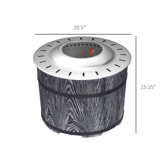 Smokeless Fire Pit, Portable Camping Bonfire Stove With Mat For Backyard, Patio, Picnic, Magnesium Oxide, Black