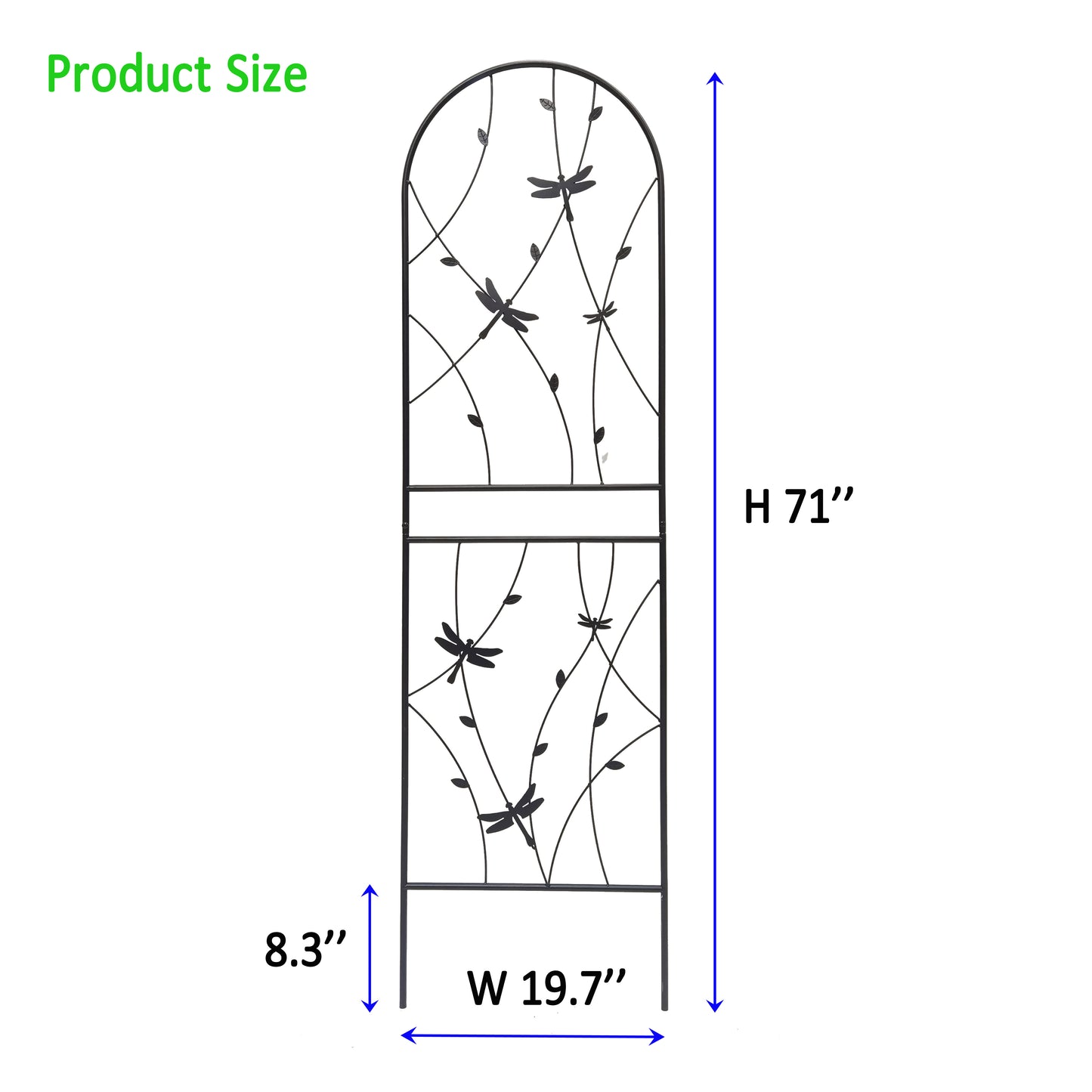 4 Pack Metal Garden Trellis 71  X 19.7  Rustproof Trellis For Climbing Plants Outdoor Flower Support Dragonfly Deco Black