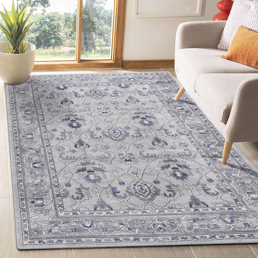 MARFI 8X10 Grey  Blue  Oriental Area Rug