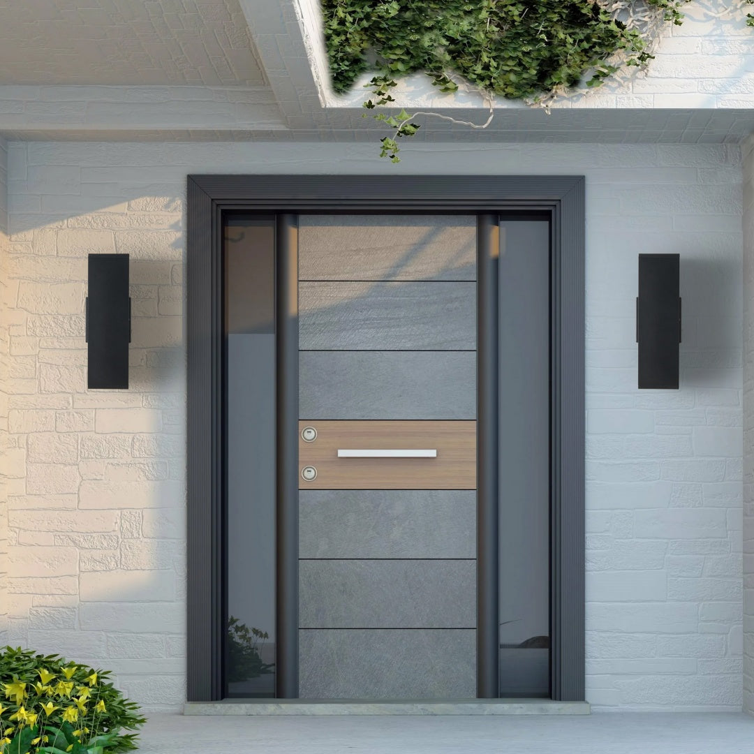 2-Pack Outdoor Wall Sconce, Modern Up And Down Weatherproof Wall Light, Black Aluminum Exterior Wall Mount Light Fixture, Ideal For Porch, Patio, Garage