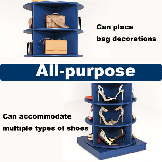 Blue 360 Rotating Shoe Cabinet 7 Layers