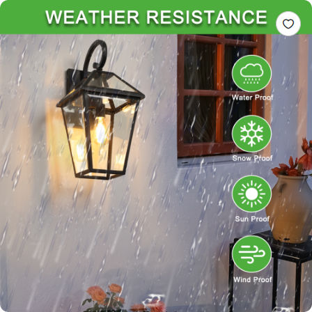 21inch H 2 Pack Outdoor Wall Lantern Light   Modern Black Metal & Clear Glass Sconce For Porch, Patio, And Garden Lighting Bulb Not Included
