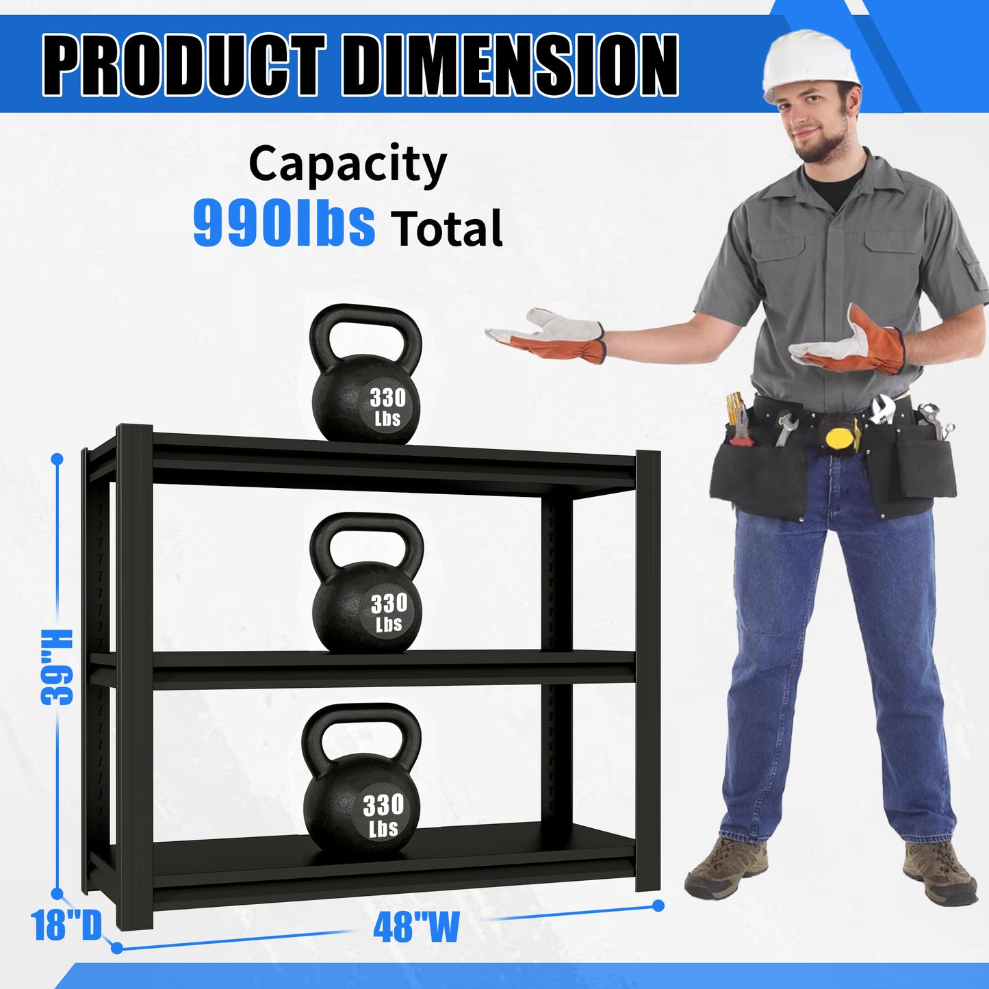 30-40 Gallon Fish Tank Stand - Metal Aquarium Stand, 47.2  W X 18 D X 39  H Adjustable Heavy Duty Garage Storage Shelving Rack, 3-Tier Fish Tank Rack Shelf For Home Office, Tank Not Included
