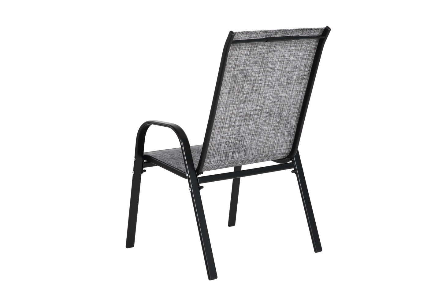 8 Piece Patio Chairs, Outdoor Camping Chairs With Breathable Textilene Fabric, Set Of 2 Garden Chairs With Armrest High Backrest For Garden Patio Pool Beach Yard Space Saving   Grey 8