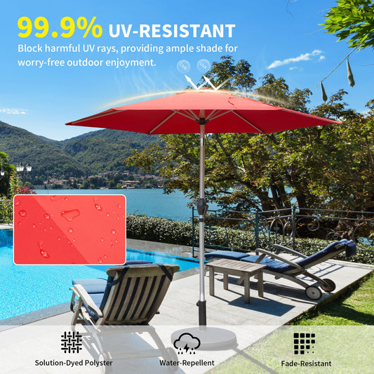 7.5FT Patio Umbrella, Outdoor Table Umbrella With Push Button Tilt And Crank, UV Protection Waterproof Market Sun Umbrella With 6 Sturdy Ribs For Garden, Deck, Backyard, Pool   Brick Red