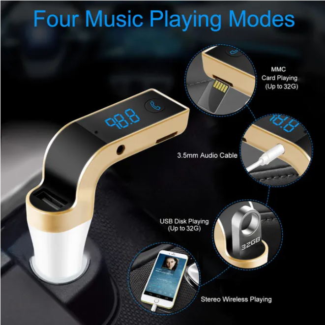 Car Wireless FM Transmitter USB Charger Hands