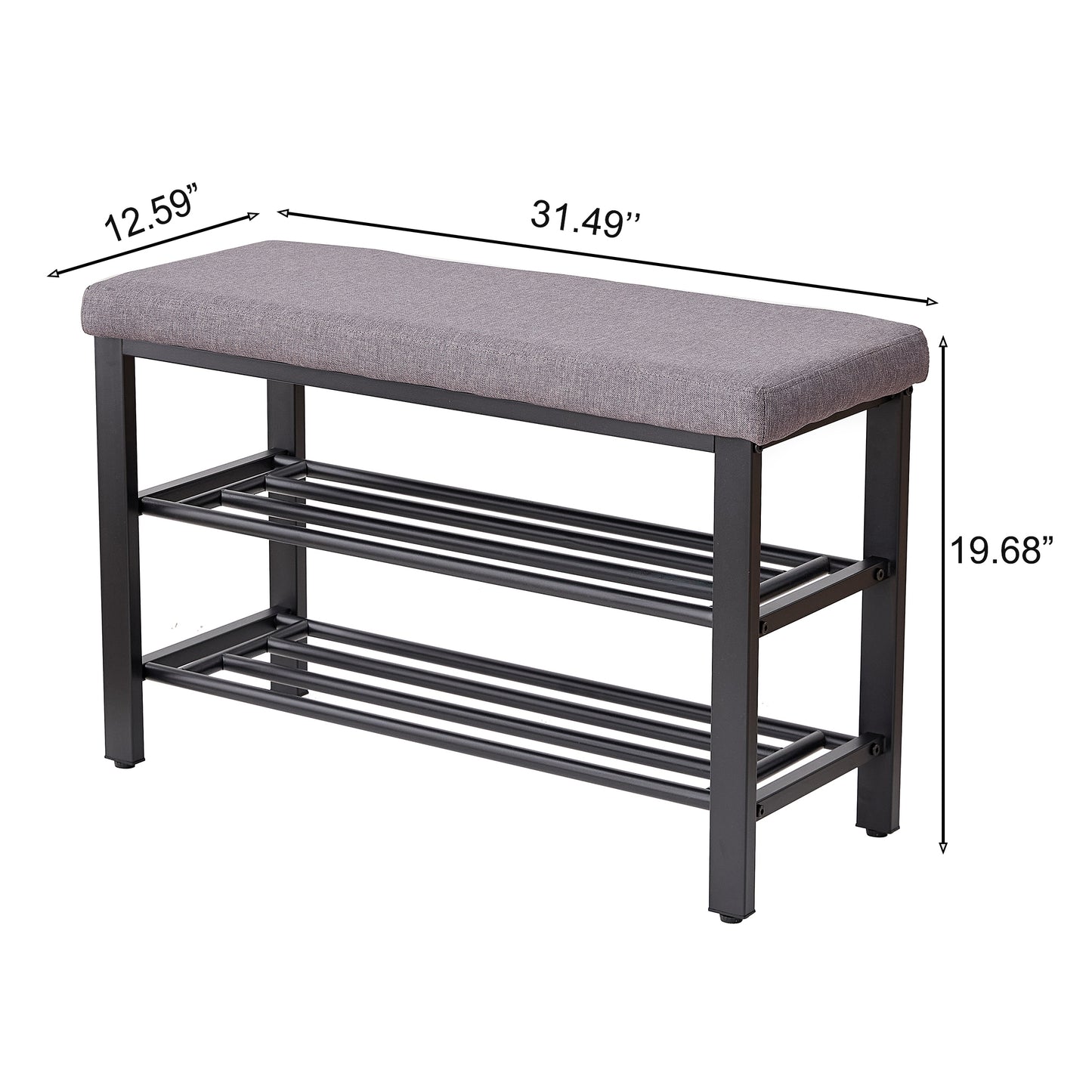 Shoe Bench, Storage Bench, Entryway Bench With Cushion, Shoe Shelf With Seat, Space-Saving, Modern Style, For Living Room, Bedroom, Hallway
